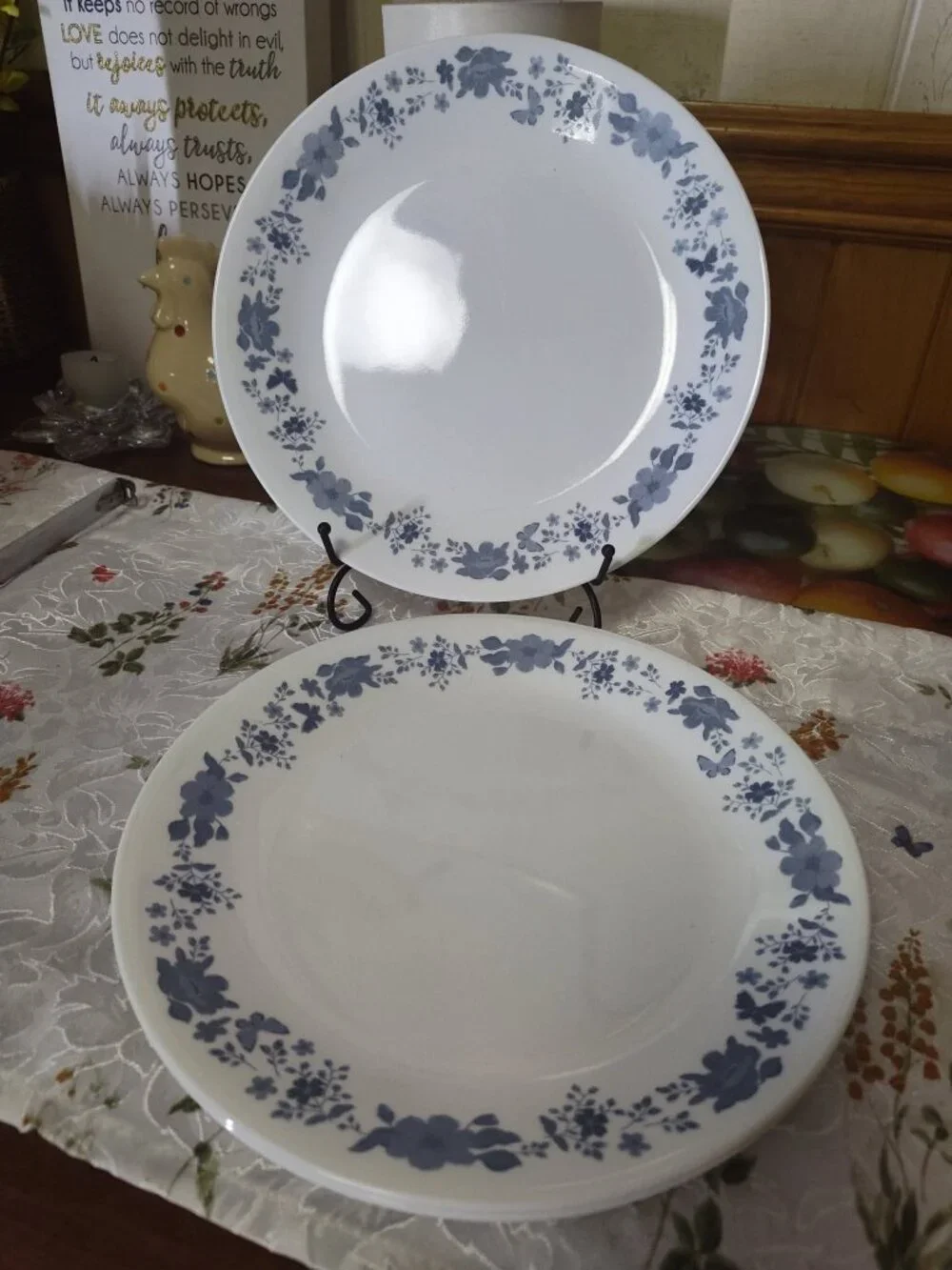 Lot of 3 Pioneer Woman by Corelle Dinner Plates Evie Blue Floral